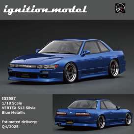Nissan  - S13 Silvia  blue - 1:18 - Ignition - IG3587 - IG3587 | Toms Modelautos