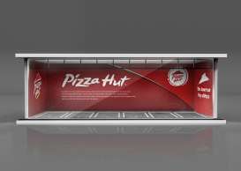 diorama Accessoires - Pizza Hut red/white - 1:64 - Black Box Diorama - MO914043 - MO914043 | Toms Modelautos