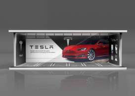 diorama Accessoires - Tesla white/black/red - 1:64 - Black Box Diorama - MO914049 - MO914049 | Toms Modelautos