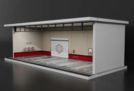 diorama Accessoires - Parking lot white/red - 1:64 - Black Box Diorama - MO914088 - MO914088 | Toms Modelautos