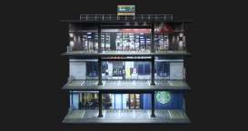 diorama Accessoires - 4 story parking building with  various - 1:64 - Black Box Diorama - MO922001 - MO922001 | Toms Modelautos