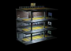 diorama Accessoires - 4 story parking building with  various - 1:64 - Black Box Diorama - MO922002 - MO922002 | Toms Modelautos