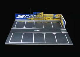 diorama Accessoires - Spoon parking lot blue/yellow/grey - 1:64 - Black Box Diorama - MO925004 - MO925004 | Toms Modelautos