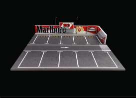 diorama Accessoires - Marlboro parking lot red/white/grey - 1:64 - Black Box Diorama - MO925008 - MO925008 | Toms Modelautos