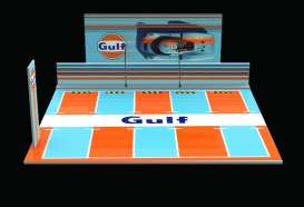 diorama Accessoires - Gulf parking lot orange/blue/white - 1:64 - Black Box Diorama - MO925009 - MO925009 | Toms Modelautos