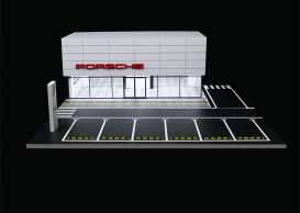 diorama Accessoires - Porsche showroom white/black/red - 1:64 - Black Box Diorama - MO936002 - MO936002 | Toms Modelautos
