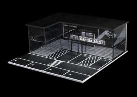 diorama Accessoires - Mini show room with light white/black - 1:64 - Black Box Diorama - MO936005 - MO936005 | Toms Modelautos