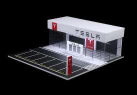 diorama Accessoires - Tesla show room with light white/black/red - 1:64 - Black Box Diorama - MO936007 - MO936007 | Toms Modelautos