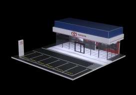 diorama Accessoires - Toyota show room with light white/blue/red - 1:64 - Black Box Diorama - MO936008 - MO936008 | Toms Modelautos