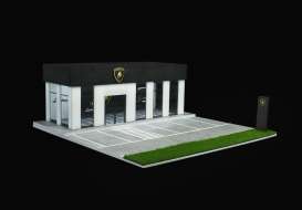 diorama Accessoires - Lamborghini show room with lig white/green/black - 1:64 - Black Box Diorama - MO936009 - MO936009 | Toms Modelautos