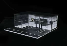 diorama Accessoires - Lamborghini  show room with li black/white - 1:64 - Black Box Diorama - MO936013 - MO936013 | Toms Modelautos