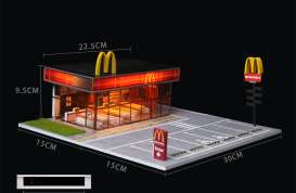 diorama Accessoires - Mcdonalds parking lot various - 1:64 - Black Box Diorama - MO936202 - MO936202 | Toms Modelautos