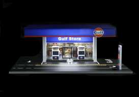 diorama Accessoires - Gulf oil gas station various - 1:64 - Black Box Diorama - MO936203 - MO936203 | Toms Modelautos