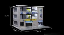 diorama Accessoires - Japan parking building with li various - 1:64 - Black Box Diorama - MO936601 - MO936601 | Toms Modelautos