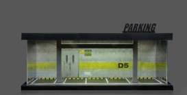 diorama Accessoires - Parking lot with light grey/yellow - 1:64 - Black Box Diorama - MO960114 - MO960114 | Toms Modelautos