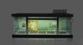 diorama Accessoires - Parking lot with light green/yellow - 1:64 - Black Box Diorama - MO960119 - MO960119 | Toms Modelautos
