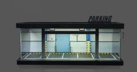 diorama Accessoires - Parking lot with light blue/yellow - 1:64 - Black Box Diorama - MO960120 - MO960120 | Toms Modelautos
