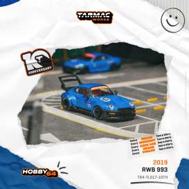 Porsche  - RWB 993 black/blue - 1:64 - Tarmac - T64-TL017-10TH - TC-T64-TL017-10TH | Toms Modelautos