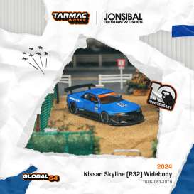 Nissan  - Skyline (R32) black/blue - 1:64 - Tarmac - T64G-061-10TH - TC-T64G-061-10TH | Toms Modelautos