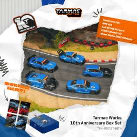Assortment/ Mix  - Tarmac Works 10th Anniversary  black/blue - 1:64 - Tarmac - T64-BOXSET-10TH~6 - TC-TT64-BOXSET-10TH | Toms Modelautos