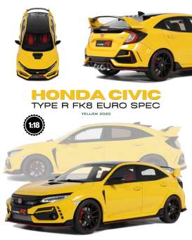 Honda  - Civic 2020 yellow - 1:18 - OttOmobile Miniatures - OT1111 - otto1111 | Toms Modelautos