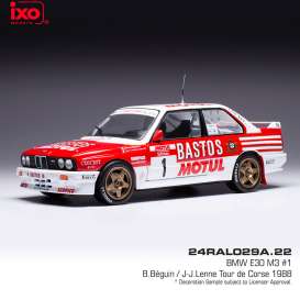 BMW  - E30 1988 white/red - 1:24 - Ixo America - 24RAL029A2 - ixo24RAL029A2 | Toms Modelautos