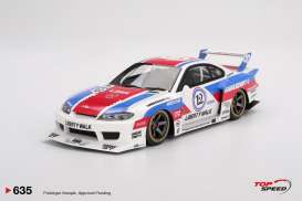 Nissan  - Silvia S15 2025 white/red/blue - 1:18 - Top Speed - TS0635 - TS0635 | Toms Modelautos