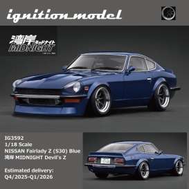 Nissan  - Fairlady Z (S30) blue - 1:18 - Ignition - IG3592 - IG3592 | Toms Modelautos