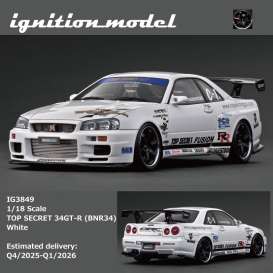 Nissan  - TOP SECRET 34GT-R (BNR34)  white - 1:18 - Ignition - IG3849 - IG3849 | Toms Modelautos