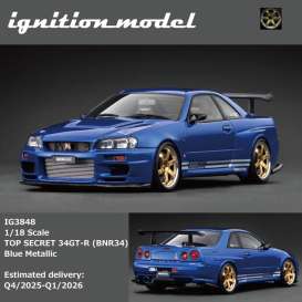 Nissan  - TOP SECRET 34GT-R (BNR34)  blue - 1:18 - Ignition - IG3848 - IG3848 | Toms Modelautos
