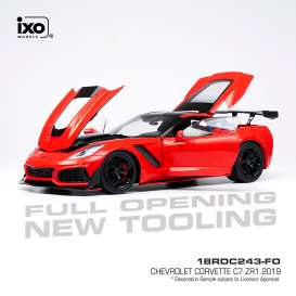 Chevrolet  - Corvette C7 ZR 2019 red - 1:18 - Ixo America - 18RDC243-FO - ixo18RDC243-FO | Toms Modelautos