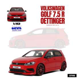 Volkswagen  - Golf 7.5 2018 red - 1:18 - OttOmobile Miniatures - OT1118 - otto1118 | Toms Modelautos