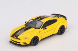 Ford  - Mustang 2015 yellow - 1:64 - Mini GT - 01077BL - MGT01077BL | Toms Modelautos