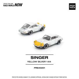 Porsche  - Singer 911 yellow/silver - 1:64 - Pop Race Limited - PR640201 - PR640201 | Toms Modelautos