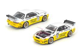 Nissan  - Silvia S13 yellow/white - 1:64 - Pop Race Limited - PR640361 - PR640361 | Toms Modelautos