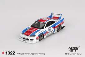 Nissan  - Silvia 2025 white/red/blue - 1:64 - Mini GT - 01022Rhd - MGT01022Rhd | Toms Modelautos
