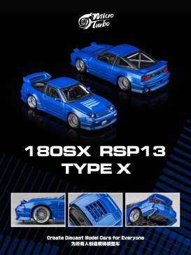 Nissan  - 180 SX Type X blue - 1:64 - Microturbo - MT6407B3 - MT6407B3 | Toms Modelautos