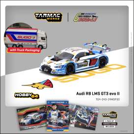 Audi  - R8 white/blue/red - 1:64 - Tarmac - T64-043-24MGP30 - TC-T64-043-24MGP30 | Toms Modelautos
