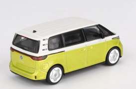 Volkswagen  - ID. Buzz 2023 white/pomelo yellow - 1:64 - Mini GT - 01110BL - MGT01110BL | Toms Modelautos