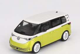 Volkswagen  - ID. Buzz 2023 white/pomelo yellow - 1:64 - Mini GT - 01110Rhd - MGT01110Rhd | Toms Modelautos