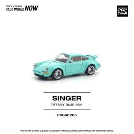 Porsche  - Singer 964 Tiffany blue - 1:64 - Pop Race Limited - PR640205 - PR640205 | Toms Modelautos