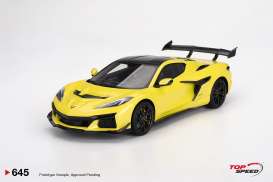 Chevrolet  - Corvette 2024 yellow - 1:18 - Top Speed - TS0645 - TS0645 | Toms Modelautos