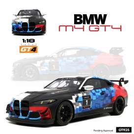 BMW  - M4 GT4 2024 white/red/blue - 1:18 - OttOmobile Miniatures - OT1125 - otto1125 | Toms Modelautos