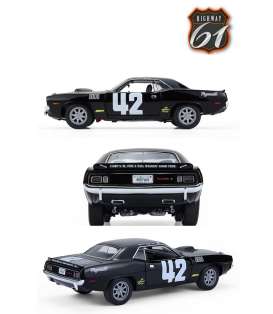 Plymouth  - Cuda 1971 black/white - 1:18 - Highway 61 - HWY-18051 - hwy18051 | Toms Modelautos
