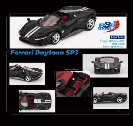 Ferrari  - Daytona SP3 matt black - 1:64 - BBR - BBRFER64021 - BBRFER64021 | Toms Modelautos