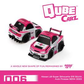Nissan  - Silvia 2025 white/pink - 1:64 - Mini GT - QZ00502-BL - MGQZ00502-BL | Toms Modelautos