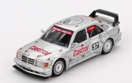 Mercedes Benz  - 190E 2025 grey/red - 1:64 - Mini GT - 01125Lhd - MGT01125Lhd | Toms Modelautos