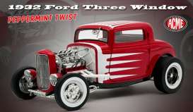 Ford  - Three Window Peppermint Twist 1932 red/white - 1:18 - Acme Diecast - 1805026 - Acme1805026 | Toms Modelautos