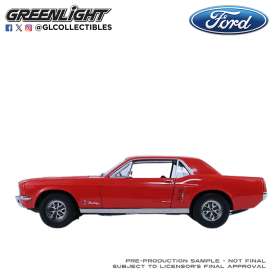 Ford Mustang - Coupe 1968 red - 1:18 - GreenLight - 13707 - gl13707 | Toms Modelautos