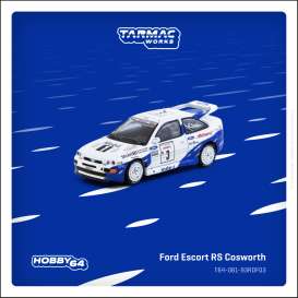 Ford  - Escort 1993 white/blue - 1:64 - Tarmac - T64-081-93RDF03 - TC-T64-081-93RDF03 | Toms Modelautos